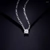 Correntes P3-0121 Lefei Fashion Trend Luxury Moissanite Simples Design Design Colar de Cabeça de vaca Cado