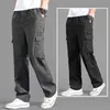 Mäns byxor Spring och Autumn Mens Cargo Pants Casual Sports Pants Loose Fit Cotton Pants American Style Stora Sports Outdoor PantsL2405