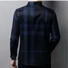 Frump Summer Polo Curnodown Collar Shirt a manica lunga Mens Stripe Fit Checker Korean non stiratura Business Fashion Tops 240429