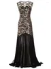 Feestjurken Wepbel Banquet Evening dames lange jurk jaren 1920 Black vintage gatsby lovertjes pailletten maxi prom