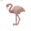 Pins Broschen Retro Mode Flamingo Brosche Rot und Rosa Legierung Strass -Fashion Accessoires WX