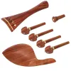 Accessori Violin Set 7pcs/Set 3/4 4/4 Chinrest Tail Piegs Tunning PEGS Endpin Rosewood Inlaiid Boxwood Violin Sostituzione Accessori violino