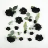 Декоративные цветы 45шт черные искусственные шелковые цветочные головки