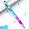 Tela de papelaria de artigos de papelaria Escola de material gradiente colorido prensa toque caneta caneta de metal fofa de metal