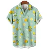 Camicie casual maschile banana ciliegie 3d camicie grafiche stampate per uomo vestiti alla moda hawaiano camicetta a blusa casual camicetta bavaglio top y240506