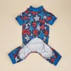 Vêtements pour chiens pyjamas à rayures American Flag Vêtements d'étoile pour les petits chiens Girl Boy costume chiot curide avec pieds pour animaux de compagnie