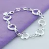 Bangle New Fashion 925 Sterling Silver Jewelry Heart Shaped Womens Christmas and Valentines Day High Quality Gift Q240506