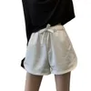 Dames shorts dijlengte losse stijlvolle zomer met taille-zakken voor trekkoord voor strandsport yoga casual