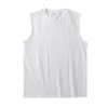 Summer American Sans mannequin Oneck Color Color Tshirt Mens Fashion 100% Coton Washed Casual Sports Fitness Basketball Vest de basket 240507