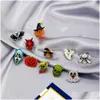 Épingles, broches 2021 acrylique Halloween Christmas Cartoon Brooch Ghost Bat Skeleton Santa Claus Snowflake Clothing Accessoires Drop Del Dhdqp