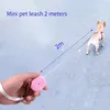 Dog Collars Retractable Leash 2m Length Mini Pocketable With Adjustable Metal Carabiner For S/M Size Puppy And Kitty Pet Automatic