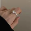 Toca de cluster de dedo de trecho de pérola barroca natural para mulheres menina coreana moda doce jóias de jóias do presente