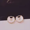 Luxury gold Carttrrie earrings Amulet Earrings Silver Plated 18k Rose Gold Peace Earrings Super Immortal Fashionable Style New White Fritillaria Earrings01