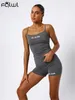 Women's Tracksuits Habbris Summer Pink Letter 2 Two Piece Sets Casual Sporty For Women 2024 Y2k Street Sleeveless Crop Top And Stretchy