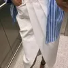 Röcke mit Gürtel Frauenkörpern Midi Rock weiße sexy elegante hohe Taille Faldas Mujer 2024 Sommertaschen Frau Ins