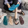 Fashion Original H Slippers Slippers Mop Herringbone For Women Summer Trendy Polydold for Coréen Version Flat Fothed Clip Toe Beach With 1: 1 Brand Logo