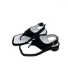 Sandales Split Toe Rome Sandale pour femme blanc noir or rond au milieu du talon chaussure décontractée l'été