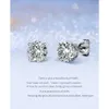 Блестящий 0,1-2-crt moissanite stud 925 стерлинговый серебро 14k белого золота ювелирные украшения мужчины Gra vvs lab создали алмазные серьги женщин