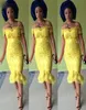 Африканские кружевные короткие платья. Длина чая от плеча нигерийского вечернего платья плюс желтые винтажные платья на выпускной вечеринки дешевые 6543675