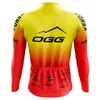 Long maillot de cyclisme ensemble de vélo de conduite pantalon houstoux jaune orange 240506