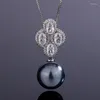 Orecchini da collana impostati da 12 mm 14 mm rotondi grigio bianco guscio perlato per perle stallone femminile zircone zircone