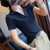 Polos femminile a maniche corte magliette per magliette semplici camicia da polo per la camicia top abiti in cotone sintetico di cotone con colletto v Luxury Summer 2024