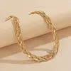 Schmuck verdrehte Schlangenkupferkette für Frauenflugzeuge Halskette, Punk gewebte Hohlkolarbone Halskette