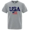 Herren T-Shirts Retro American Flag Street Street Printed Herren T-Shirt Hip Hop Street T-Shirt Summer Casual Cotton Top Großes atmungsaktives T-Shirt 64151L2405L2405