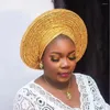 Vêtements ethniques africain déjà fait chapeau Auto Gele Femmes Hijab Headtie Nigeria Mariage Party Female Tête enveloppe Caps Turban Caps Turban