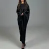 Women Sexy Solid Slim Bodycon Suit Spring Oneck Batwing Sleeve Top Pullover Boho Long Skirt Outfit Autumn Satin 2pcs Set 240423