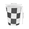 Mugs 20Pcs Racing Party Disposable Cups Paper Checkered Beverage Cup
