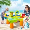25 Stücke 4-in-1 Strand Wassertisch Spielzeug Childrens Wasserspiel Spielzeug Sommer Outdoor Spaß Spielaktivitäten Sensors Game Tisch Spielzeug Geschenke 240424