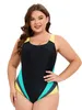 Swimwear femminile xl-5xl Nuovo sport patchwork Sportswear Women One Piece Swimsuit Female Professional Swimming Suit for Women Weeleding Bareding Abito Y240506