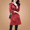 Trench Coats Femme Spring Automn Mabet Corée Version Advanced Send Female Windbreaker Double Boucle de boucle