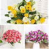 Decoratieve bloemen Fake Flower Arrangement Artificial Carnation Silk Bouquets for Wedding Home Decoration Set of 25 Heads Valentijns