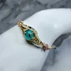 Bracelet en emballé permanente de glace naturelle Bangle Natural avec Tianhe Stone Color Color Tourmaline 14K GOLD CONCRANT MODÈLE DES FEMPLES FEMMES Q240506