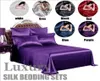 Luxury 34pcs Satin Silk Deep Pocket Up To 14 Inches Solid Bedding Sheet Set Fitted Sheet Pillowcases Twin Full Queen King T2008141889874