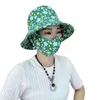 Berets Spring And Summer Cotton Women's Mask Hat Integrated Sun Protection Outdoor Tea Picking Cycling Tool