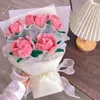 Flores decorativas Pérola rosa pequena buquê de buquê feita à mão terminado com arame twisted stick artesanato diy flor criativo criativo dia dos namorados decoração de festa