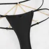 2024 Nouvelle élingue de maillot de bain pour femmes Split Sexy Chain Thong Bikini