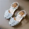 Kids Girls Sandals Summer Beach Shoes Soft Bottom Enfants Breathable Slides Bow Bow Righestone Princess Shoes Cute Dancing Shoe