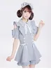 Arbeitskleider japanische süße süße Puppenkragen Kleider Shorts Set Summer Spitze Biege A-Line Shirt Elegante zweiteilige Sets Damen Outifits