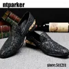 Scarpe casual ntparker marchio uomo abito in pelle in stile italiano punta sapatos homens wedding piatti neri rinestone blu blu