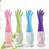 Handskar förtjockar tvätträtter Vattentät tvätt Rengöringsverktyg Kök Lång ärmgummihandskar Hushållshandskar