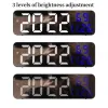 Clocks 1pc Led Large Screen Digital Mirror Wall Clock Adjustable Brightness Temp Humidity Date Display Alarm Clocks Home Decoration