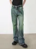 Herren Jeans Reddachic Retro Green Wash Bootcut Jeanshose für Männer Cleanfit Low Taille Distressed Whiskers Flare koreanische Y2k Streetwear