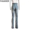 Damesjeans Fagadoer Blue Fashion Denim High Tailed Pocket Cargo Pants Vrouwen knop Jean broek vrouwelijke cowboylontjes 2024