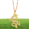 Hanger kettingen CZ Dragon voor vrouwen mannen goud kleur sieraden kubieke zirconia mascotte gelukssymbool cadeaus geheel 11694069