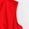 Blouses des femmes chemises de cultures rouges élégantes pour les femmes 2024 Col de revers d'été sans manches
