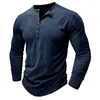 T-shirts pour hommes Coldker Big and Tall Men Henley Henley Casual Cotton Slim Fit Basic Spring T-shirt